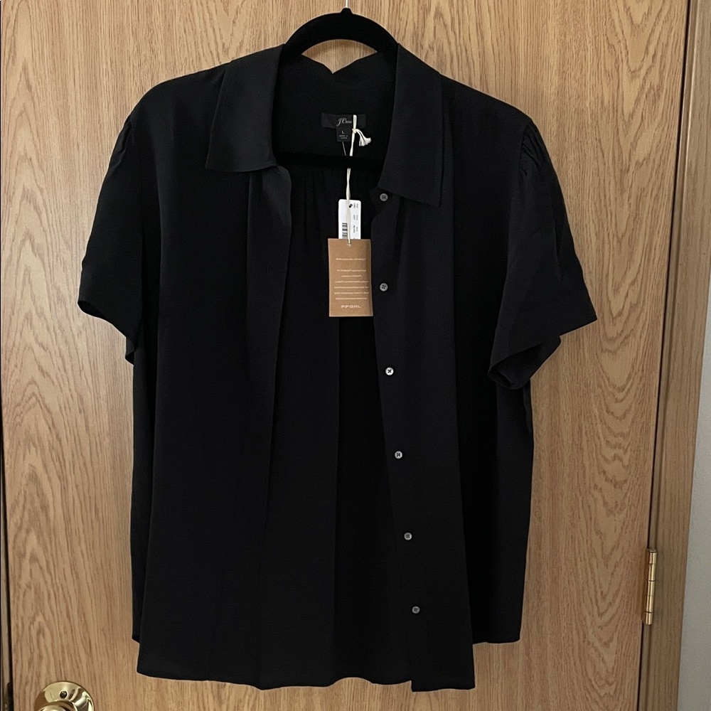 J Crew Black Silk Skirt
